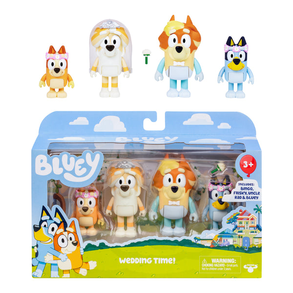 PACK X4 FIGURAS BODA BLUEY
