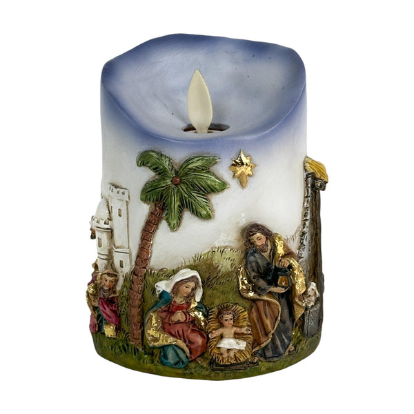 Vela Decor Familia Sagrada  C/Luz A/Bateria 2 10X9.50X12.60 cm