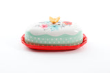 MANTEQUILLERA DE 6.4 PULGADAS DE CERAMICA MARCA PIONEER WOMAN COLECCIÓN FLEA MARKET