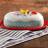 MANTEQUILLERA DE 6.4 PULGADAS DE CERAMICA MARCA PIONEER WOMAN COLECCIÓN FLEA MARKET
