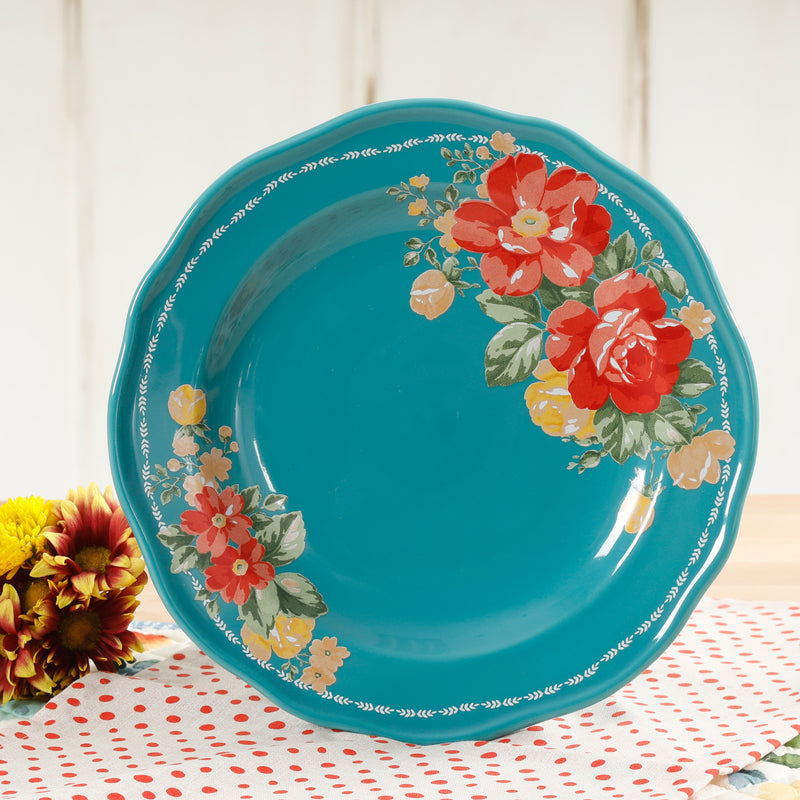 PLATO DE 8.5 PULGADAS DE CERAMICA MARCA PIONNER WOMAN COLECCIÓN VINTAGE FLORAL