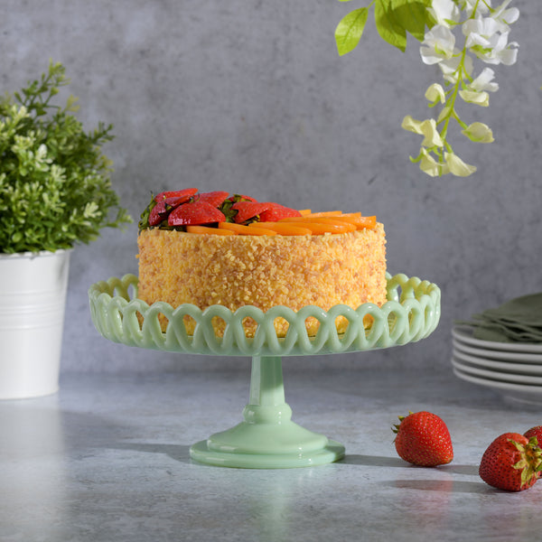 SOPORTE PARA TORTA DE VIDRIO DE 21.5 CM X 10.8 CM MARCA MARTHA STEWART COLECCIÓN HIGHBROOK