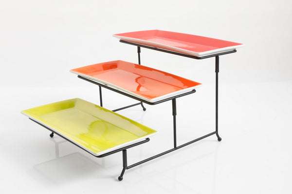 FUENTE DE CERAMICA DE 3 NIVELES MARCA GIBSON HOME COLECCIÓN CRENSHAW