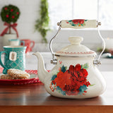 TETERA DE 1.8 LITROS DE ACERO MARCA PIONEER WOMAN COLECCIÓN CHEERFUL ROSE