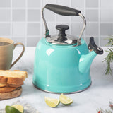 TETERA DE 2 LITROS DE ACERO INOXIDABLE MARCA MARTHA STEWART EVERYDAY COLECCIÓN LILY POND