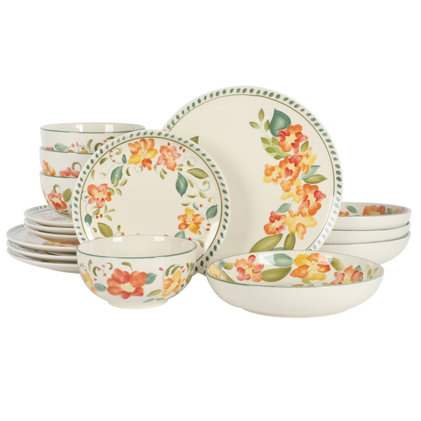 JUEGO DE CERAMICA DE 16 PIEZAS MARCA BLOOMHOUSE COLECCIÓN CASSIA BUD