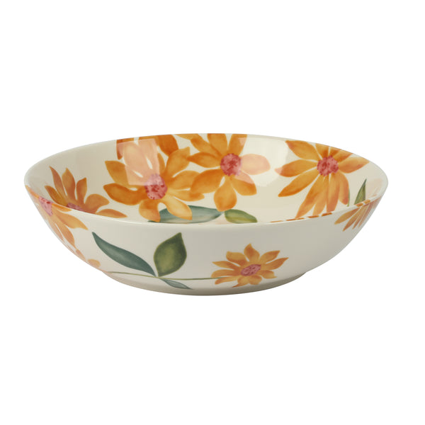 JGO DE FUENTE Y BOWL PARA SERVIR DE CERAMICA MARCA BLOOMHOUSE COLECCIÓN SUNNYFLOWER