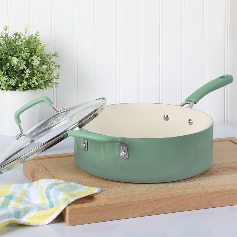 SARTEN CON TAPA DE 4.3 LITROS DE ALUMINIO MARCA MARTHA STEWART EVERYDAY COLECCIÓN CHARLEMONT
