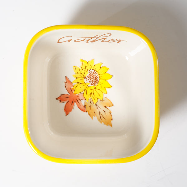 JUEGO X 3 RAMEKIN CUADRADO DE 11.18 CM  DE CERAMICA MARCA GIBSON HOME COLECCIÓN AUTUMN