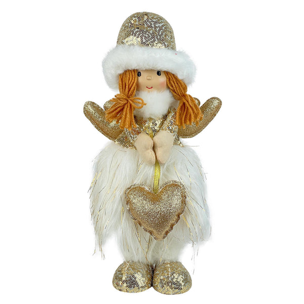 Muñeca Santa Blaco/Dorado18X11X37 cm