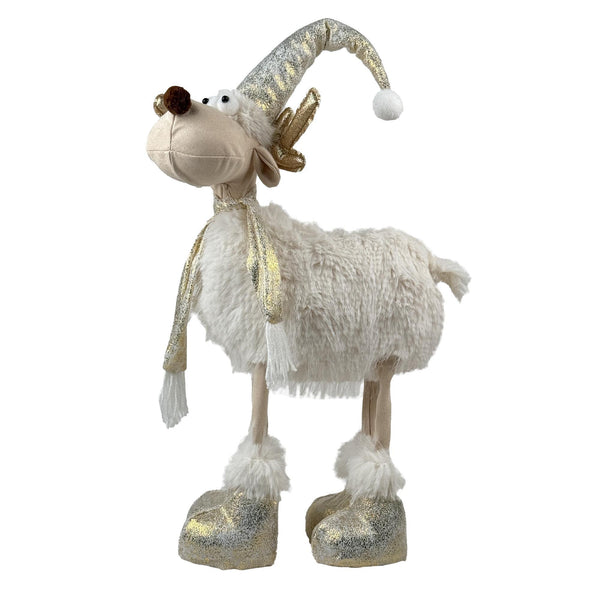 Venado Noel Colores Plateado/Blaco Poliester45X30X115CM 35X18X68cm
