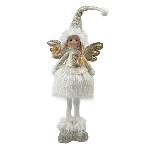 Angel Niña Noel Color Dorado/Plateado 16X10X50cm Poliester