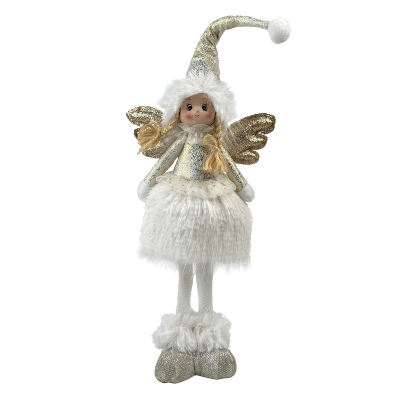 Angel Niña Noel Color Dorado/Plateado 16X10X50cm Poliester