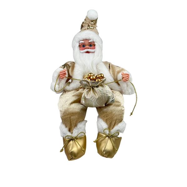 Santa C/Musica C/Movimiento Color Dorado/Blanco 23X13X40.5cm Poliester