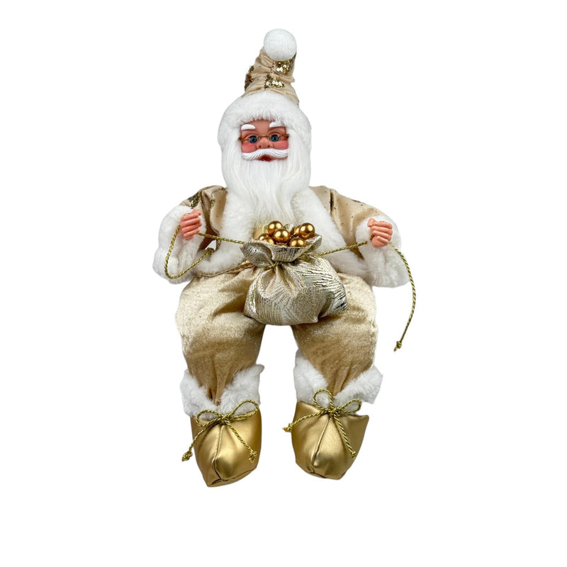 Santa C/Musica C/Movimiento Color Dorado/Blanco 23X13X40.5cm Poliester