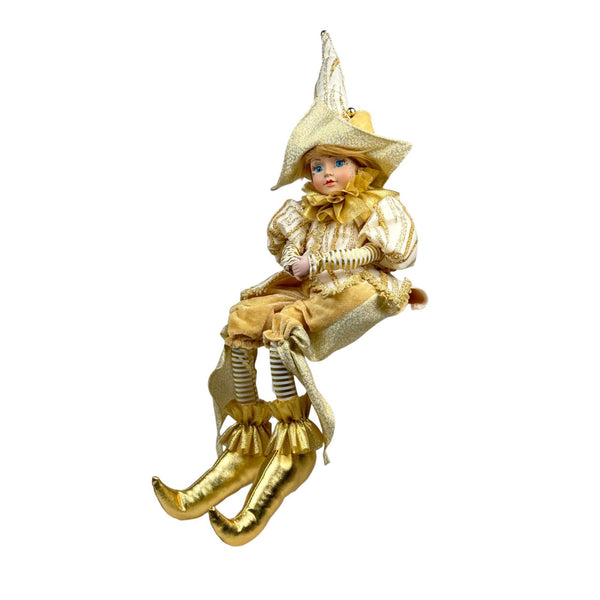 Arlequin Dorado C/Musica C/Movimiento 18X15X56cm Poliester/Algodon