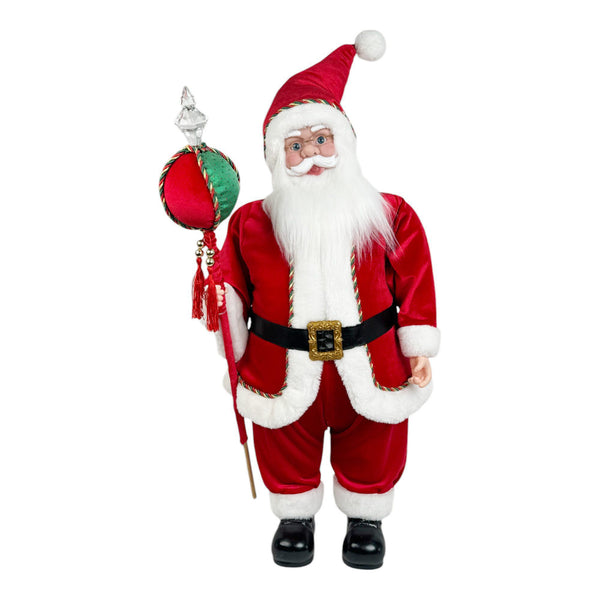 Santa Parado Rojo/Blanco  C/Musica C/Movimiento 30X22.5X71cm Poliester/Plastico
