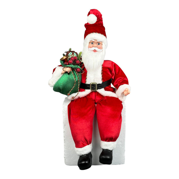 Santa Sentado Rojo/Blanco  C/Musica C/Movimiento 30X25X66cm Poliester/Plastico