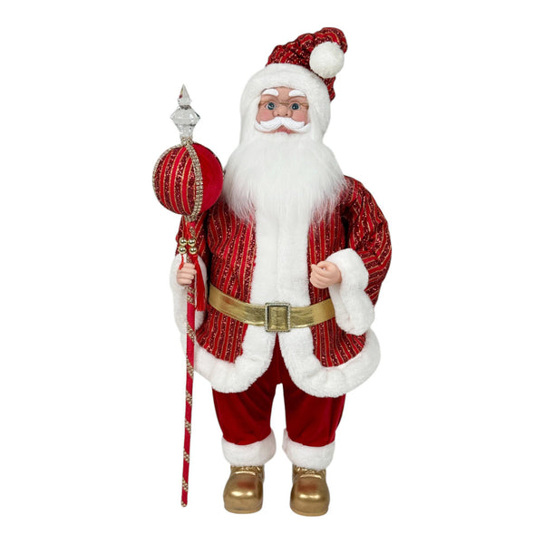 Santa Parado Rojo Con Vara C/Musica C/Movimiento 30X22.5X71cm Polister/Plastico