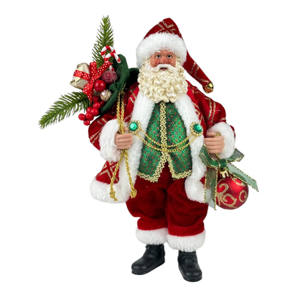 Santa Parado Rojo 16X9X28cm Poliester/Plastico