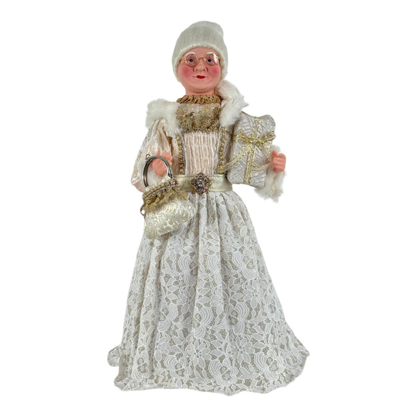 Mama Santa Vewstido Plateado Tela/Plastico