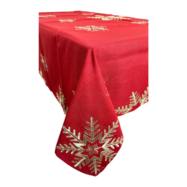 Jg De Mantel Rojo/Dorado Con 6 Serv x7 pzas 180x180 cm Poliester