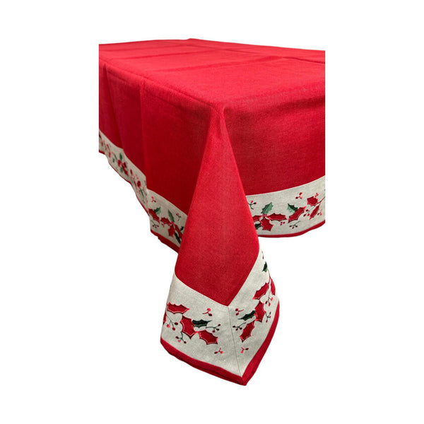 Jg Mantel C/Servilletas Rojo/Dorado 7pzas Poliester