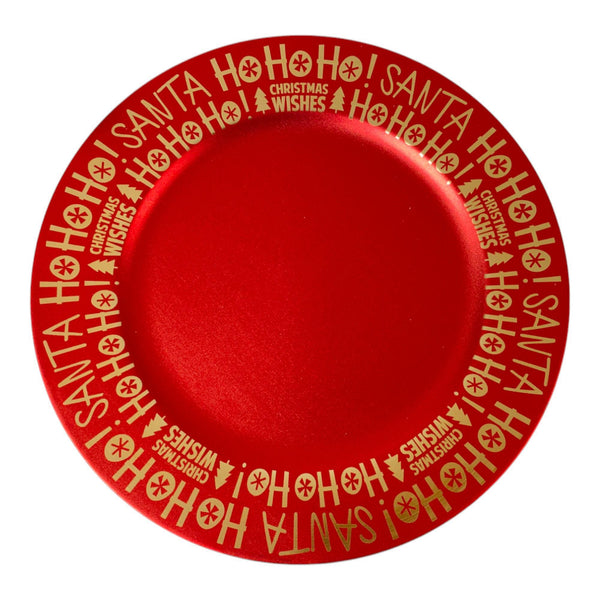 Portaplato Rojo Decor/Dorado  33X33X2cm Plastico