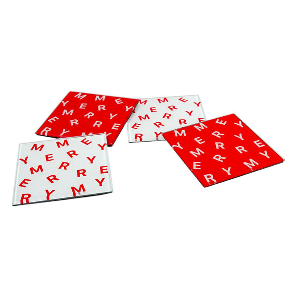 Jg Portavasos Deco Navidad 5pzas Vidrio