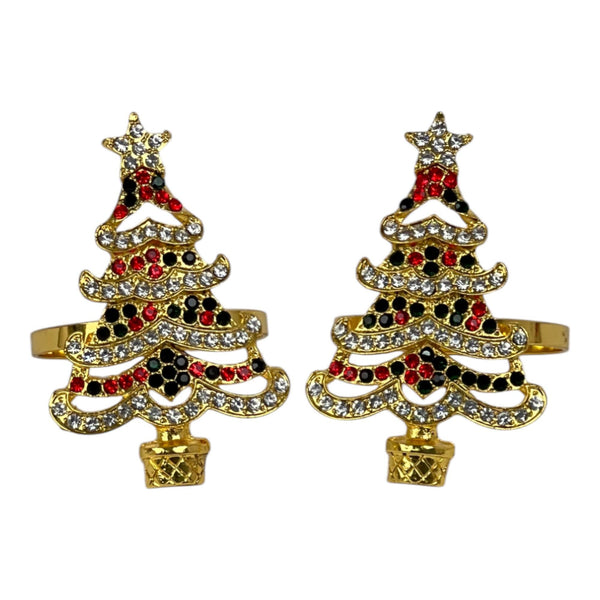 Jg Anillo P/Servilleta Deco Arbol Navidad 2pzas 5.40X4.80X10.50cm Metal