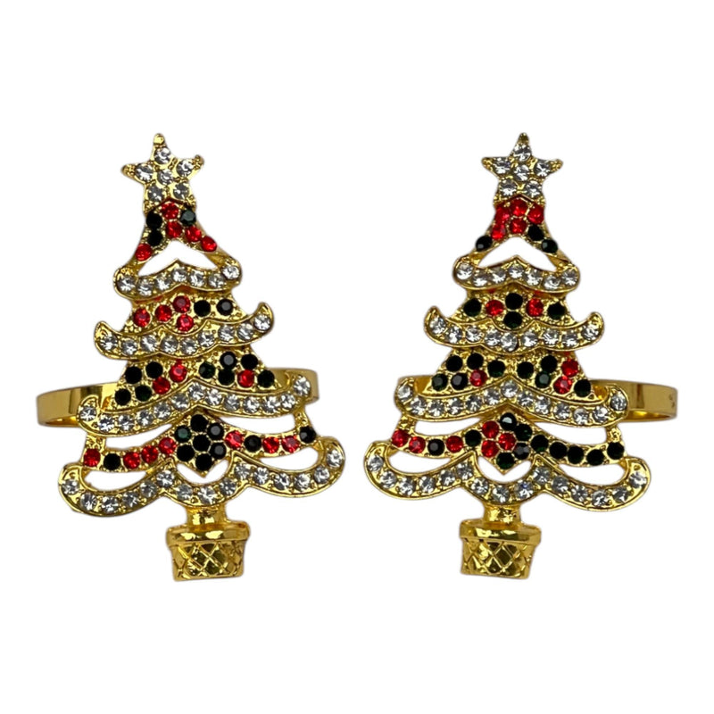 Jg Anillo P/Servilleta Deco Arbol Navidad 2pzas 5.40X4.80X10.50cm Metal