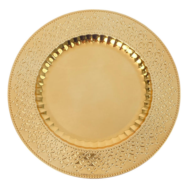 Portaplato Redondo Dorado  33X33X2cm Plastico