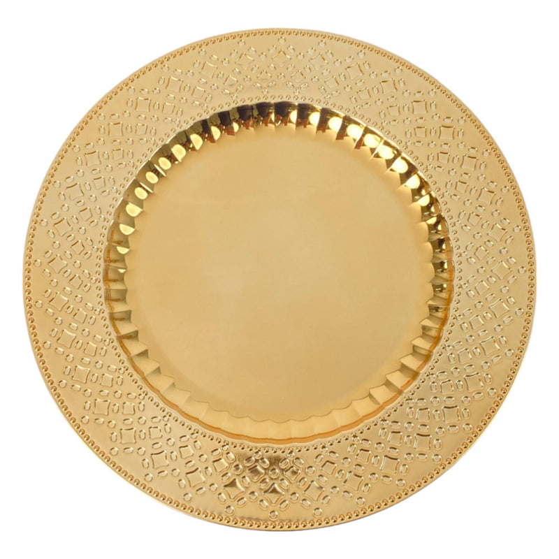 Portaplato Redondo Dorado  33X33X2cm Plastico