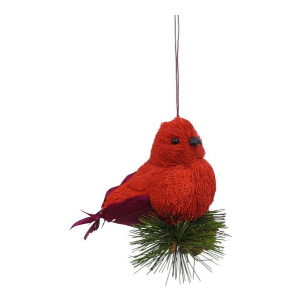 AVE COLGANTE ROJO 6X12X13CM POLIESTER/FOAM