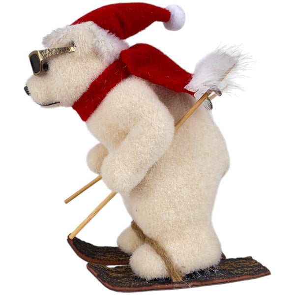 Oso Polar Esquiando Navidad 13X20X28cm Polifoam/Poliester