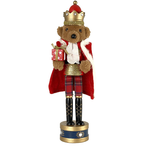 Cascanueces Rey Oso Navidad 10X7.9X38cm Madera
