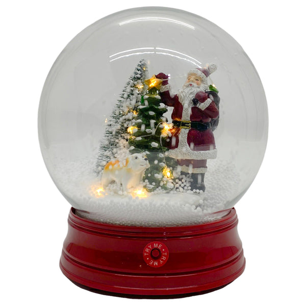 Esfera Deco Navidad Nieve D/AGua  C/Luz C/Musical A/Bateria 3 21X21X23