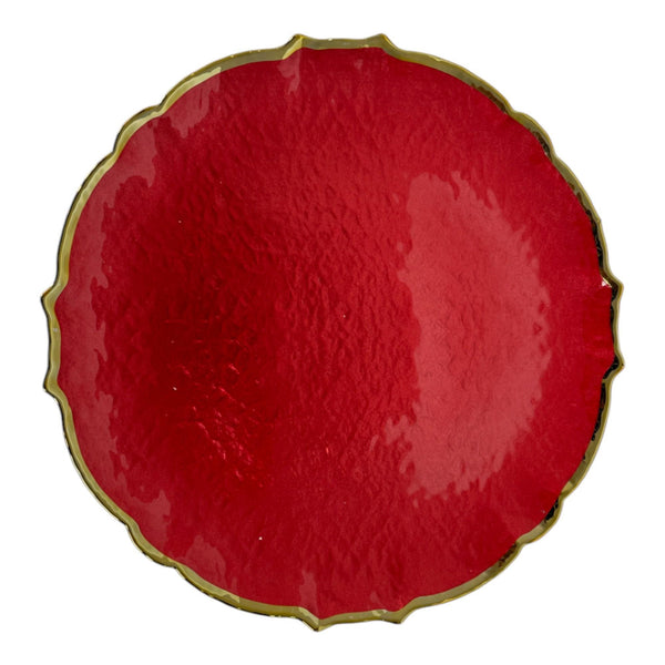 Portaplatos Rojo 33X33X2cm Vidrio