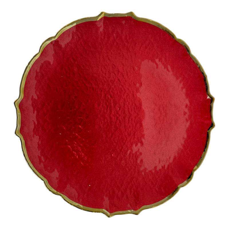 Portaplatos Rojo 33X33X2cm Vidrio