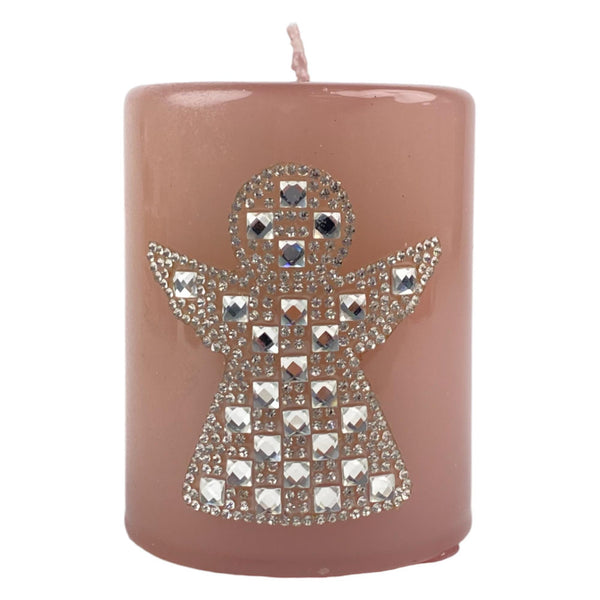 Vela De Cera Rosado Deco Angel 7.3X7.3X9.4 cm