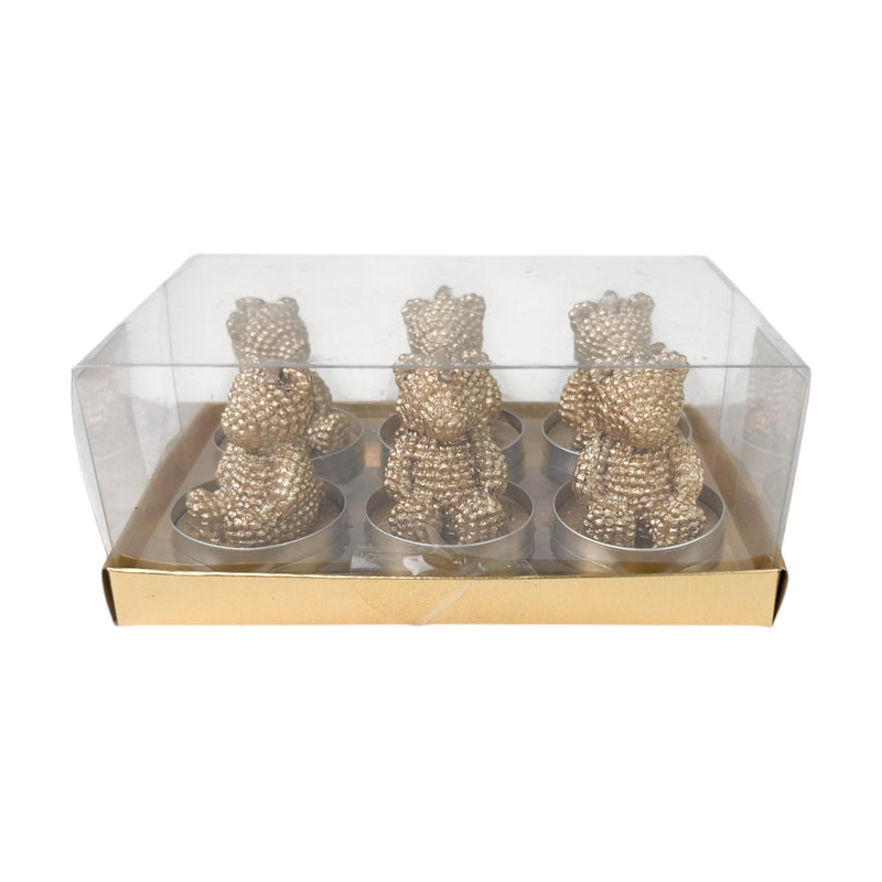 Jg Vela Deco Navidad Ositos 6pzas 14.1X9.3X5.8 cm