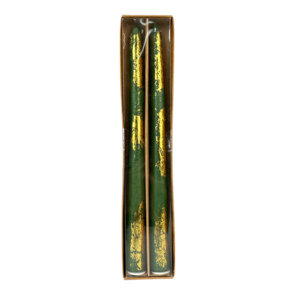 Jg Velas De Cera Verde/Dorado 2pzas 26X5.2X2.5cm