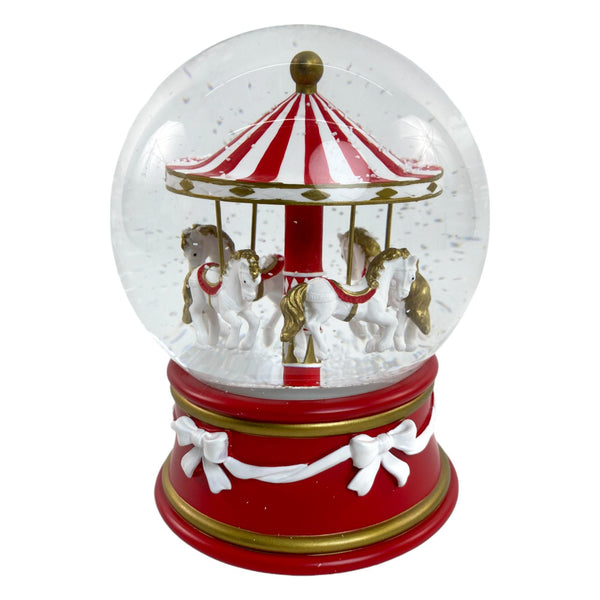 Globo D/Nieve Deco Carrusel Navidad C/Musica Poliresina/Agua 12x12x15.8cm