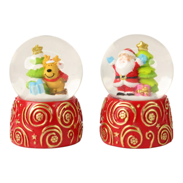 Bola D/Agua  Deco Navidad 2 SURT 4.70X4.70X6.60cm Poliresina/Agua