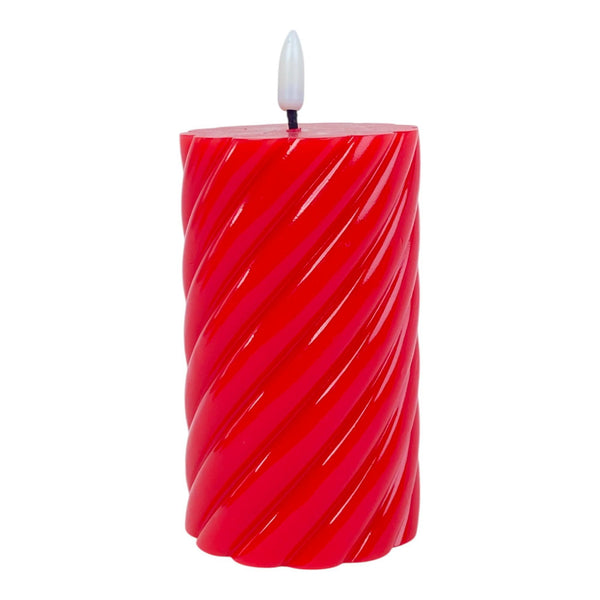 Vela Roja C/Bat A/Bateria 2 7.50X7.50X12.50cm Parafina/Plastico