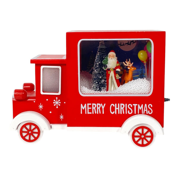 Carro Rojo Navideño  C/Luz C/Mus C/Mov 30X15.50X22cm Plastico