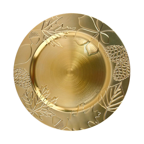 Portaplato Dorado Deco Navidad 33X33X2cm Plastico