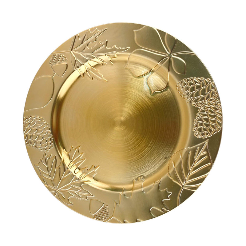 Portaplato Dorado Deco Navidad 33X33X2cm Plastico