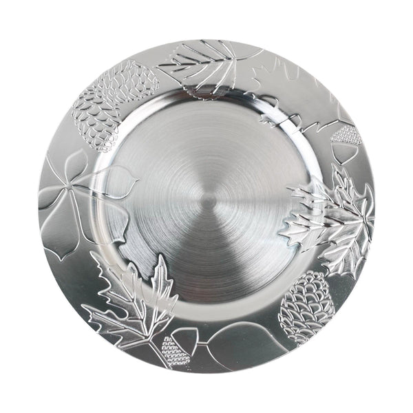 Portaplato Plateado Deco Navidad 33x33x2 cm Plastico