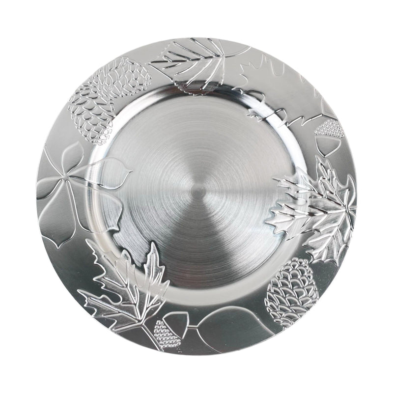 Portaplato Plateado Deco Navidad 33x33x2 cm Plastico